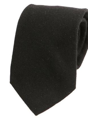 Черный шерстяной галстук, матовый шерсть