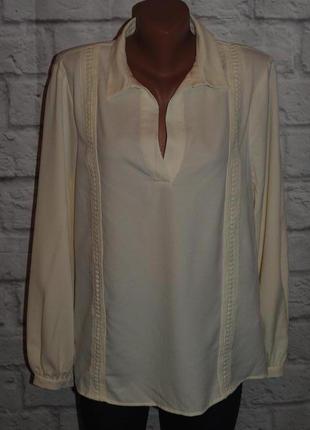 Блуза из плотного шифона с кружевом "warehouse"