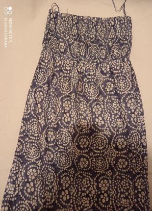 Платье бюстье длинное в пол хлопковое хлопок 💯 синее