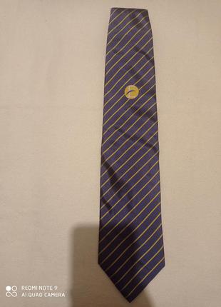 Краватка синій в золоту косу смужку шовковий шовк шовк