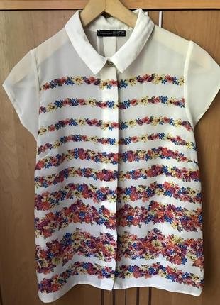 Блуза шифон в цветы,легкая красивая блуза