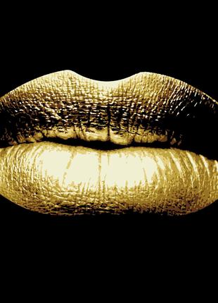 Картина по номерам "Золотые губы" с золотой краской Artissimo ...