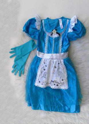 Карнавальный костюм платье с перчатками алис пышная юбка disne...
