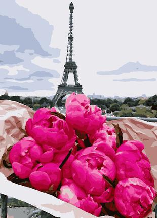Картина по номерам Париж, пионы Artissimo 40*50 PN6780