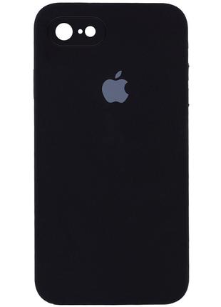 Защитный чехол на Iphone 8 черный Silicone Case Square Full Ca...