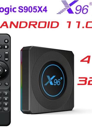 Смарт ТВ приставка X96 X4 4гб 32Гб S905X4 Андроид 11 2022 настрое