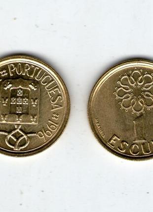 Португалія 1 ескудо 1996р. бронза UNS з банку