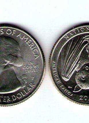 Монета США Национальный парк Американского Самоа 51-й парк 25 ...