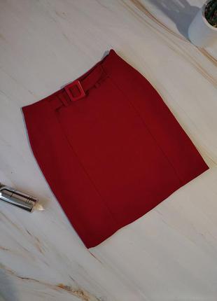 💥black friday💥трендовая юбка насыщенного красного цвета princi...