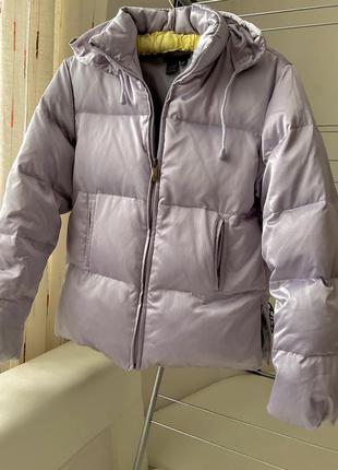 Zara модный укороченный пуховик куртка натуральный пух