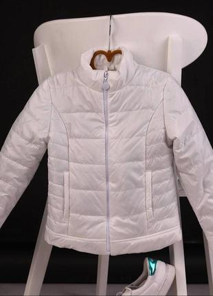 Куртка  курточка для девочки белая коралловая демисезон весна