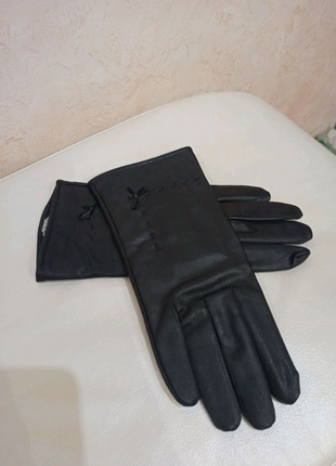 Новые перчатки кожаные женские зимние