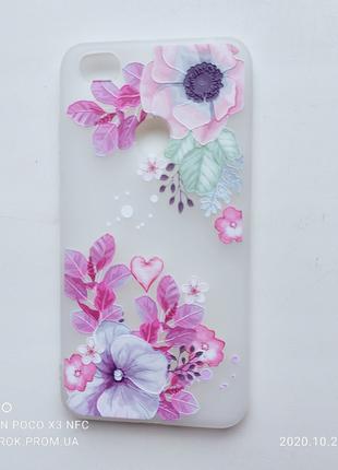 Чехол с 3D рисунком Flowers Case для Xiaomi Redmi Note 5A Pro