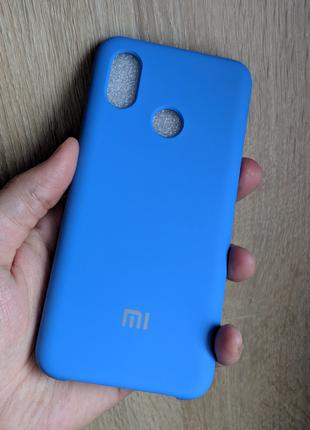Чехол накладка СИЛИКОН КЕЙС синий для Xiaomi Mi8 #