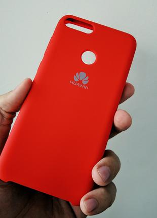 Чехол-накладка СИЛИКОН КЕЙС красный для Huawei P Smart #
