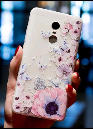 Чехол с 3D рисунком Flowers Case для Xiaomi Redmi Note 4X Glob...