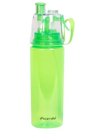 Бутылка спортивная для воды Kamille Зеленый 570мл из пластика ...