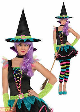 Карнавальное платье фея, волшебница, ведьма neon witch