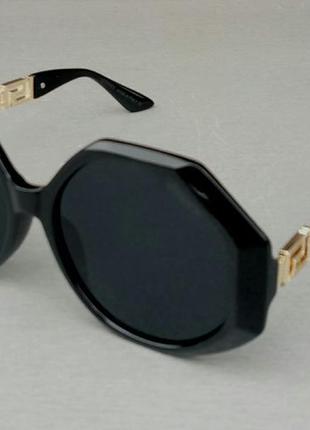 Versace стильные женские солнцезащитные очки большие черные с ...