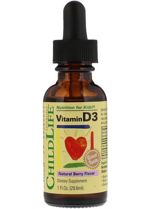 ChildLife, вітамін D3, зі смаком натуральних ягід, 30 мл (1 рідин