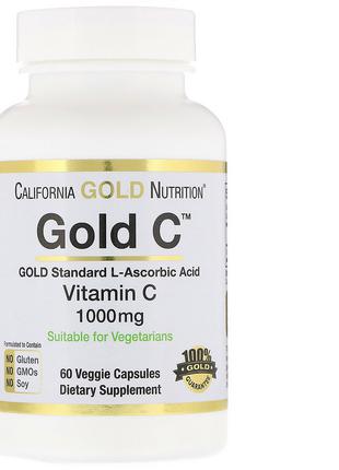 California Gold Nutrition, Gold C, витамин C, 1000 мг, 60шт