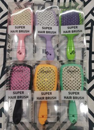 Гребінець для волосся super hair brush нові забарвлення