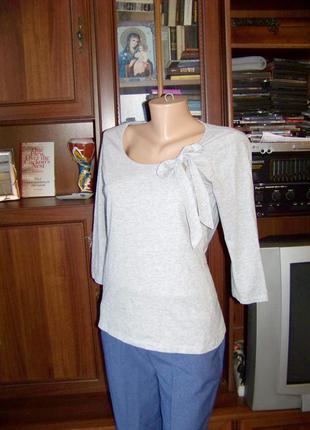 Сіра сорочка блуза з бантом esprit