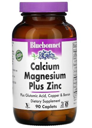 Кальций Магний + Цинк, Bluebonnet Nutrition, 90 капсул