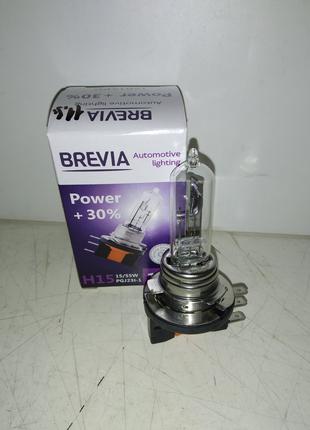 Авто лампа BREVIA H15 POWER +30% 12V
