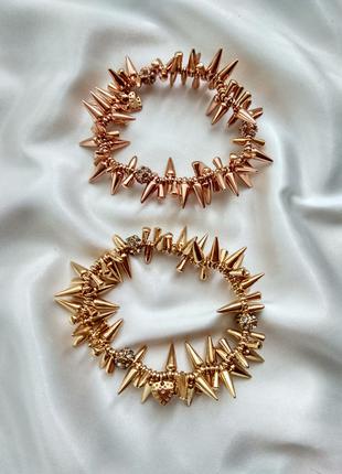 Стильные золотистые браслеты, позолота, кристаллы, Англия