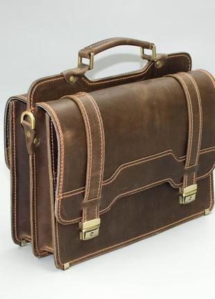 Оригинальный кожаный портфель ретро винтаж коричневый ручная р...