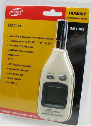 Измеритель температуры и влажности GM1362 цифровой