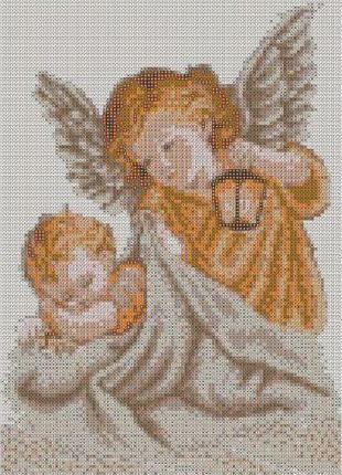 Алмазна вишивка "Ангел-Охоронець та Дитина" ліхтар ліжко повна...