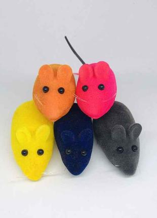 Іграшка д/ котів Миша кольорова велюр NT001, 6,5 см ТМ Lucky Fox