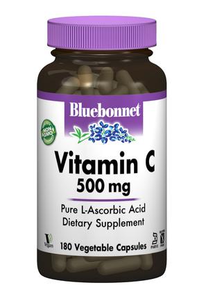 Витамин С 500мг, Bluebonnet Nutrition, 180 вегетарианских капсул