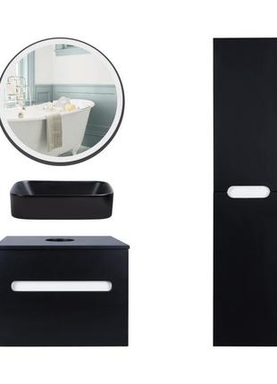 Комплект меблів для ванної Qtap тумба + раковина + дзеркало + ...