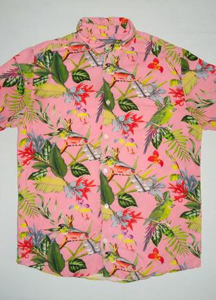 Рубашка  гавайская primark slim fit  viscose гавайка (m)
