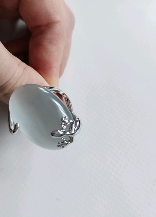Кольцо саламандра колечко с камнем большим серебро лунный каблучк