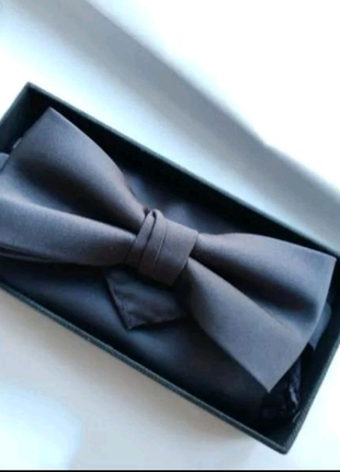 Краватка метелик сіра хустка набір SELECTED HOMME комплект