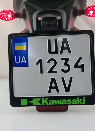 Рамка для крепления мото номера Украины Kawasaki мотоцикл
