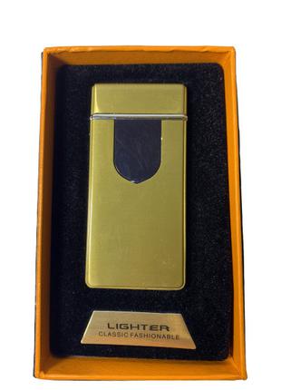 USB зажигалка электроимпульсная LIGHTER VIP X25 (цвет золотой)