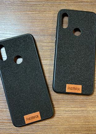 Чехол-накладка на телефон Xiaomi Redmi 7 черного цвета с блест...