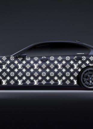 Светоотражающая наклейка на авто "Louis Vuitton" LV размер 30с...
