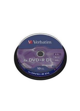 DVD+R Verbatim (43666) 8,5GB 8x Cake Box 10 шт Dual Layer