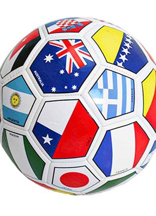 М'яч футбольний Прапори PVC 400г 2-х шаровий (BT-FB-0195)