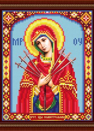 Алмазная вышивка "Икона Богородица Семистрельная" религия бог ...