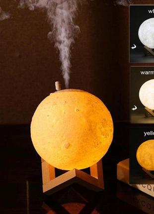 Настольный светильник ночник луна 3D с увлажнителем воздуха