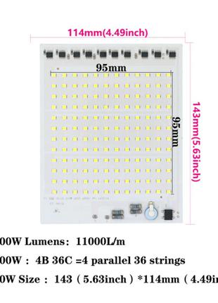 Smart IC SMD LED 100w 6000K Светодиодная сборка + Драйвер LT-5619