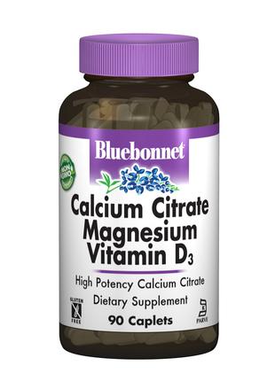 Цитрат Кальция, Магний + Витамин D3, Bluebonnet Nutrition, 90 ...