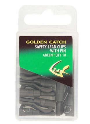 Клипса GC безопасная Safety Lead Clips With Pin Green (10шт)